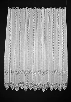 Produktbild von Gardinen Kranzusch Scheibengardine Enzian im Herz 120x495 cm H/B Weiß Bistrogardine Vorhang Küche 1er Pack