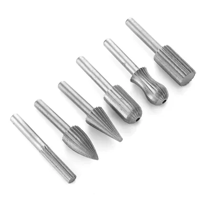 Zdjęcie produktu dla 6szt Frez obrotowy z węglika wolframu Pilnik do drewna Szlifierka do metalu Trzpień 6mm