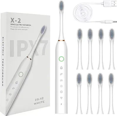 Produktbild von Elektrická sonická zubná kefka s dobíjaním cez USB a vodotesnosťou IPX7, 6 režimov čistenia, 30-dňová výdrž batérie Elektrická zubná kefka - BELISMILE White