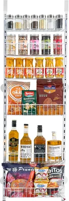 Obrázek produktu pro SucceBuy organizér do spíže: nástěnná police se 6 úrovněmi na koření, bílá