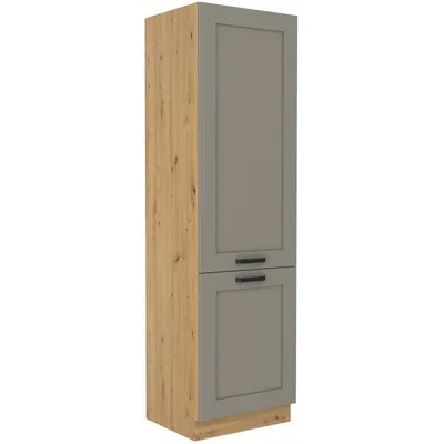 Produktbild von Schrank für Einbaukühlschränke LAILI – Breite 60 cm, Hellgrau / Eiche Artisan