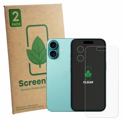 Produktbild von 2x ScreenLeaf Schutzfolie für Apple iPhone 16 (Display+Kamera) Displayschutz Display Schutz Folie Klar Transparent