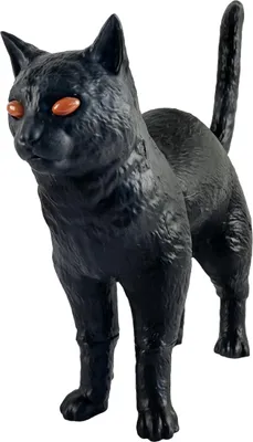 Produktbild von Rufus Hexenkatze mit roten Leuchtaufgen 39cm