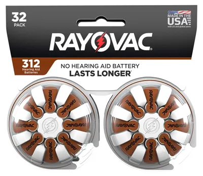 Produktbild von Rayovac Hörgerätebatterien Größe 312, Hörgerätebatterien, Größe 312, 32 Stück