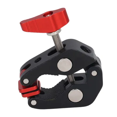 Image de Yctze Superclamp Red Crab Clamp Alliage d'aluminium avec /4 3/8 trous de vis et rembourrage en silicone pour la portabilit ? et la polyvalence