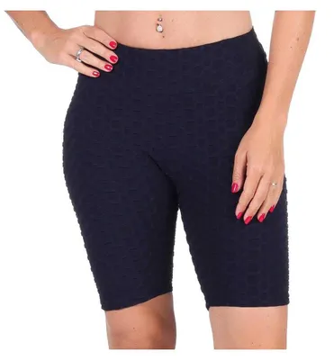 Produktbild von Leggings 1/2 Radlerhose kurz gemusterter Stoff Dunkelblau XS/S