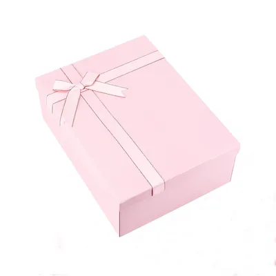 Produktbild von Geschenkbox Faltbare Gift Box mit Deckel und Band Geschenkkarton Geschenkboxen für Weihnachten Geburtstag Hochzeit 33x25x12.5cm Rosa