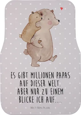 Produktbild von Mr. & Mrs. Panda Automatte Papa Bär - Grau Pastell - Geschenk, Fußmatte Auto, Vatertag, Onkel, Fahrer, Fürs, Autoteppich, Muttertag, Geburtstag
