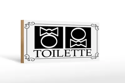 Produktbild von Holzschild Hinweis 27x10cm WC Piktogramm Toilette