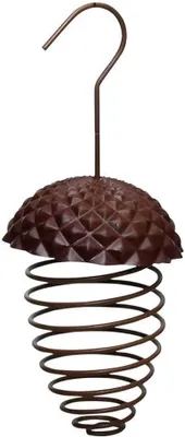 Image de Distributeur de graines pour oiseaux, en fonte, diamètre 9,7 cm, hauteur 23 cm, pour jardin