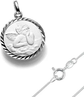 Produktbild von Schutzengel Anhänger Kette Kinderkette Silber Kinderschmuck