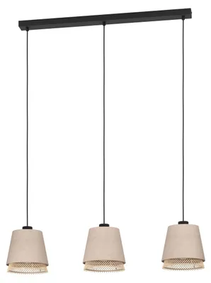 Obrázok produktu pre EGLO 43976, 3 žiaroviek, E27, IP20, Čierna, Hnedá, Prírodný