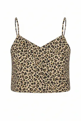 Produktbild von mavi Cropped Top mit V-Ausschnitt und Leo-Muster Größe: XL