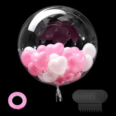 Zdjęcie produktu dla Balony przezroczyste bobo 60 cm do dekoracji imprez 10 sztuk