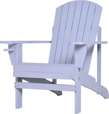 Zdjęcie produktu dla Krzesło ogrodowe Outsunny Adirondack leżak ogrodowy meble ogrodowe krzesło balkonowe szary