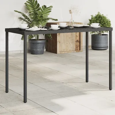 Produktbild von CLORIS Gartentisch mit Glasplatte Schwarz 115x54x74 cm Poly Rattan 2024