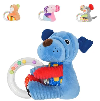 Produktbild von Lorelli Baby Plüschtier, Rasselring, Greifling, Rassel, Kuscheltier, ab Geburt blau