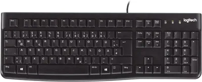 Produktbild von Logitech K120, Volle Größe (100%), Kabelgebunden, USB, QWERTZ, Schwarz