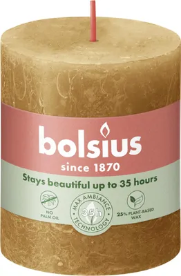 Produktbild von Bolsius Rustik Stumpenkerze Gewürzbraun 80/68mm