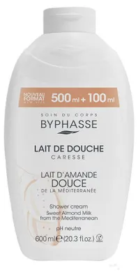 Image de Byphasse CARESSE crème de douche lait d'amande douce 600 ml
