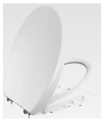 Produktbild von Toilettendeckel mit Absenkautomatik, ovaler WC-Sitz, Klodeckel in Weiß, O-Form Toilettenbrille, Klositz oval, WC-Deckel Soft Close, Quick Release Toilettensitz