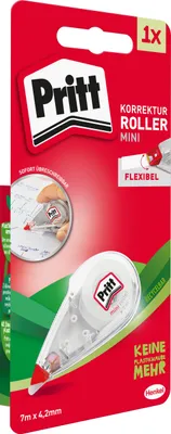 Imagen del producto de Pritt 9H PRKMB, corrector en rollo mini, de un solo uso, 4,2 mm x 7 m, transparente