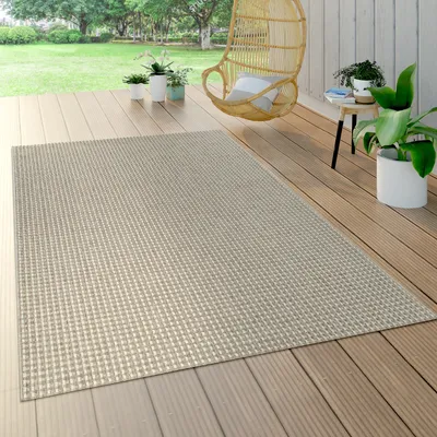 Produktbild von In- & Outdoor Flachgewebe Teppich Sisal Optik Natürlicher Look Einfarbig Creme Grösse 120x170 cm