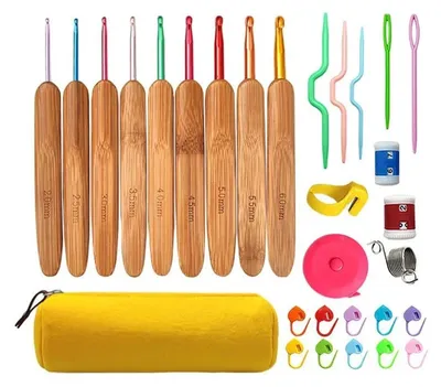 Imagen del producto de Conjunto de agujas de bambú para proyectos de tejido y crochet