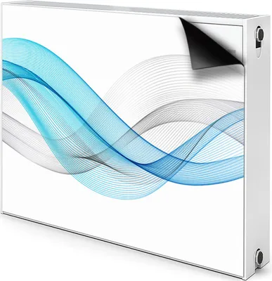 Obrázok produktu pre Magnetický kryt na radiátor Kryt na radiátor 80x60 cm - pruhy, modro-šedý
