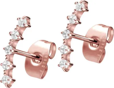 Produktbild von Chirurgenstahl Ohrstecker 5 EINGEFASSTE KRISTALLE