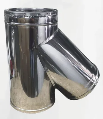 Productafbeelding van RVS T-stuk 135° 125 / 180 mm, dubbelwandig geïsoleerd – Kamininox