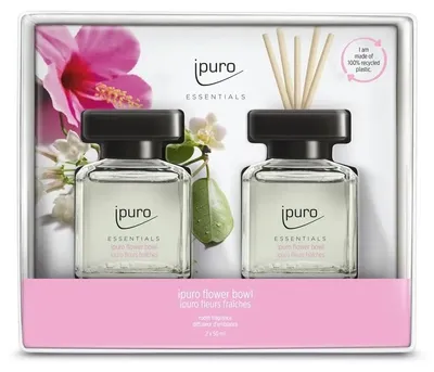 Productafbeelding van ipuro Essentials Flower Bowl diffuser, 2x50ml, in cadeauverpakking