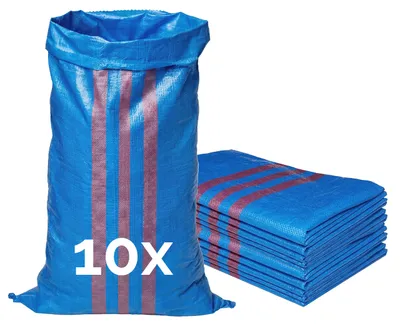 Produktbild von Garronda Polypropylensack 105 x 65 cm 10 Stück Getreidesack aus PP für Lagerung & Sand reißfest 50 kg belastbar – vielseitig einsetzbar: Gewebesäcke Sandsäcke Gartensack Hochwasserschutz Blau GD-0161