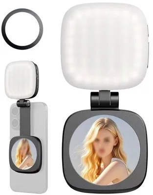 Immagine prodotto di Lampada ad anello a LED, pieghevole, portatile, per fotografia, blogging, trucco, fotocamera posteriore, bianca