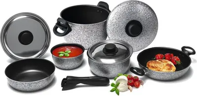 Produktbild von Camp4 Alu Camping-Topfset Rocky - 9-teilig