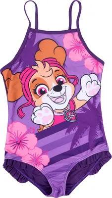 Produktbild von Paw Patrol Badeanzug mit Rüschen für Mädchen - Skye Kinder Schwimmanzug Lila, Größe:110-116