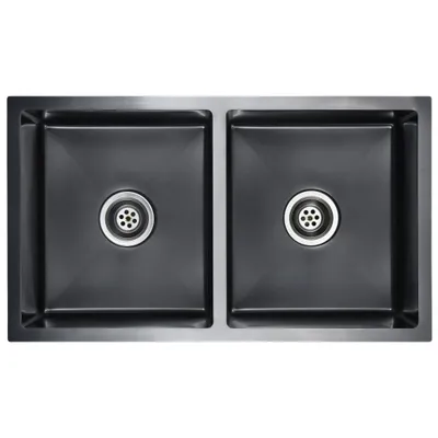 Immagine prodotto di vidaXL Lavello da cucina a mano in acciaio inox nero