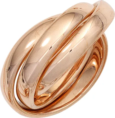Produktbild von 3-er Ring Damenring Dreierring aus 585 Gold Rotgold Goldring Fingerring Innenumfang 58mm  Ø18.5mm