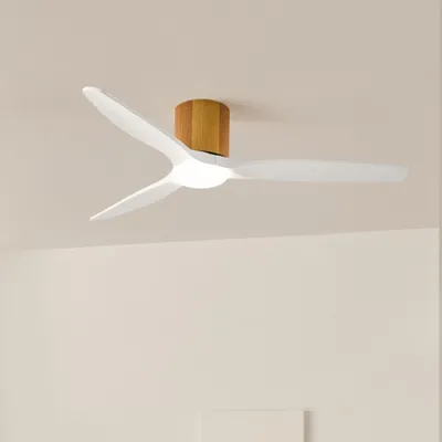 Produktbild von WIND CALM CUSTOM WOVEN - Leiser Deckenventilator 40W Ø132 cm aus 100 % Holz mit LED-Licht