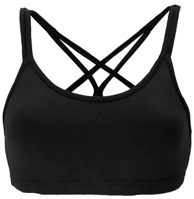 Produktbild von Goa Psytrance Bikini Top, Boho Top, Yoga Bra, Yogatop - Schwarz, Damen, Elasthan,Viskose, Größe: S/M