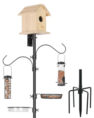 Immagine prodotto di Mangiatoia per uccelli da terra - Metallo con supporto - 196 cm - Nera