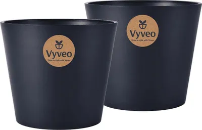 Immagine prodotto di Vyveo - Vaso da fiori Norden - Set da 2 - Nero - 27x23