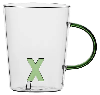 Buchstabe X Trinkglas aus Borosilikatglas, 400 ml