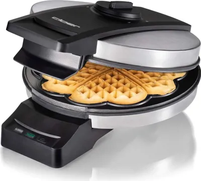 Produktbild von Cloer 1898 Waffeleisen Professional, zuckerresistente Doppelbeschichtung, für gewerblichen Betrieb geeignet, große Herzwaffel 16,5 cm Ø, 950 W