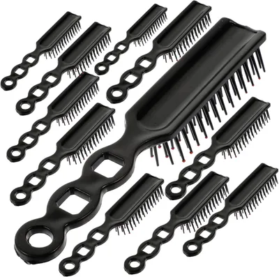 Produktbild von 12-teiliges Haarbürsten-Set, Entwirrungskämme für Damenfrisuren, lockiges Haar, antistatisch, Haarmassage