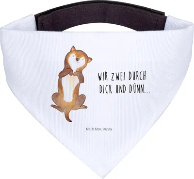 Produktbild von Mr. & Mrs. Panda Hund Halstuch Hund Streicheln - Weiß - Geschenk, Für Hunde, Sprüche, Hunde-Halstuch, Tuch, Bauch, Süß, Kraulen