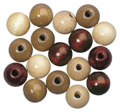 Produktbild von Rayher Hobby Holz Perlen Mischung100%, 10mm ø, Holz, Beige, Braun, Hellbraun, Runde Perle
