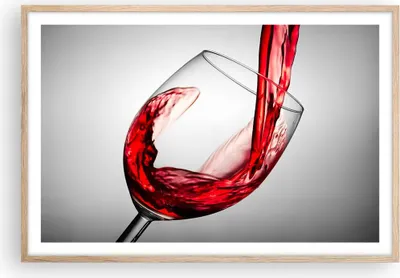 Produktbild von Gerahmtes Poster - Rahmen in heller Eiche - Trinken glas wein - 91,5x61 cm - Wand Bild - Wanddeko - Wandbilder - Wandposter - Bilderrahmen - Bilder - Kunstdruck - Wandbild - P2NAA91x61-2258