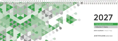 Produktbild von Tischquerkalender 1W/1S grün 2027