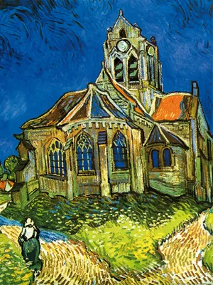 Zdjęcie produktu dla Vincent Van Gogh Art Print Obraz - Kościół w Auvers, 1890 (80 x 60 cm)